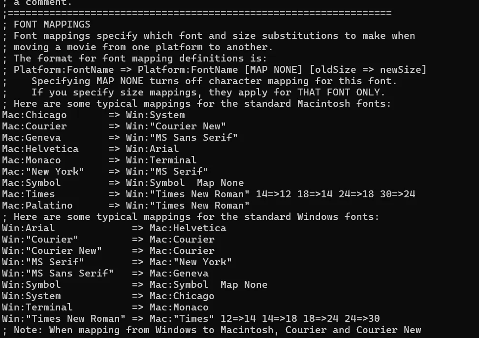 Font Mapping