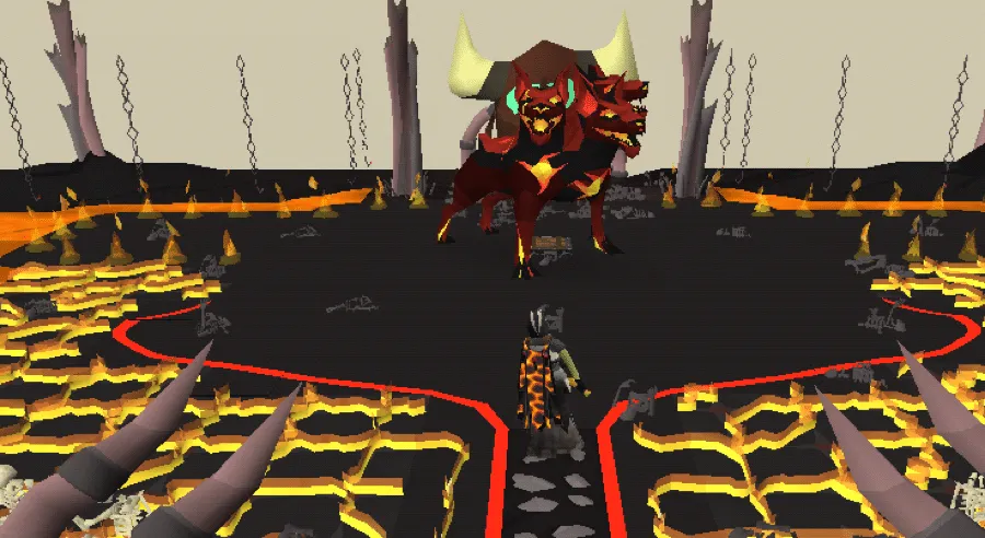 A RuneScape player fighting a boss in the game