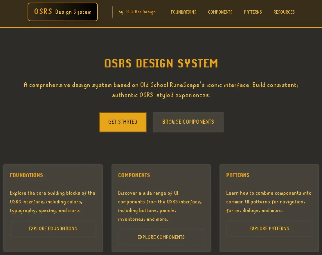 OSRS Design System Screenshot