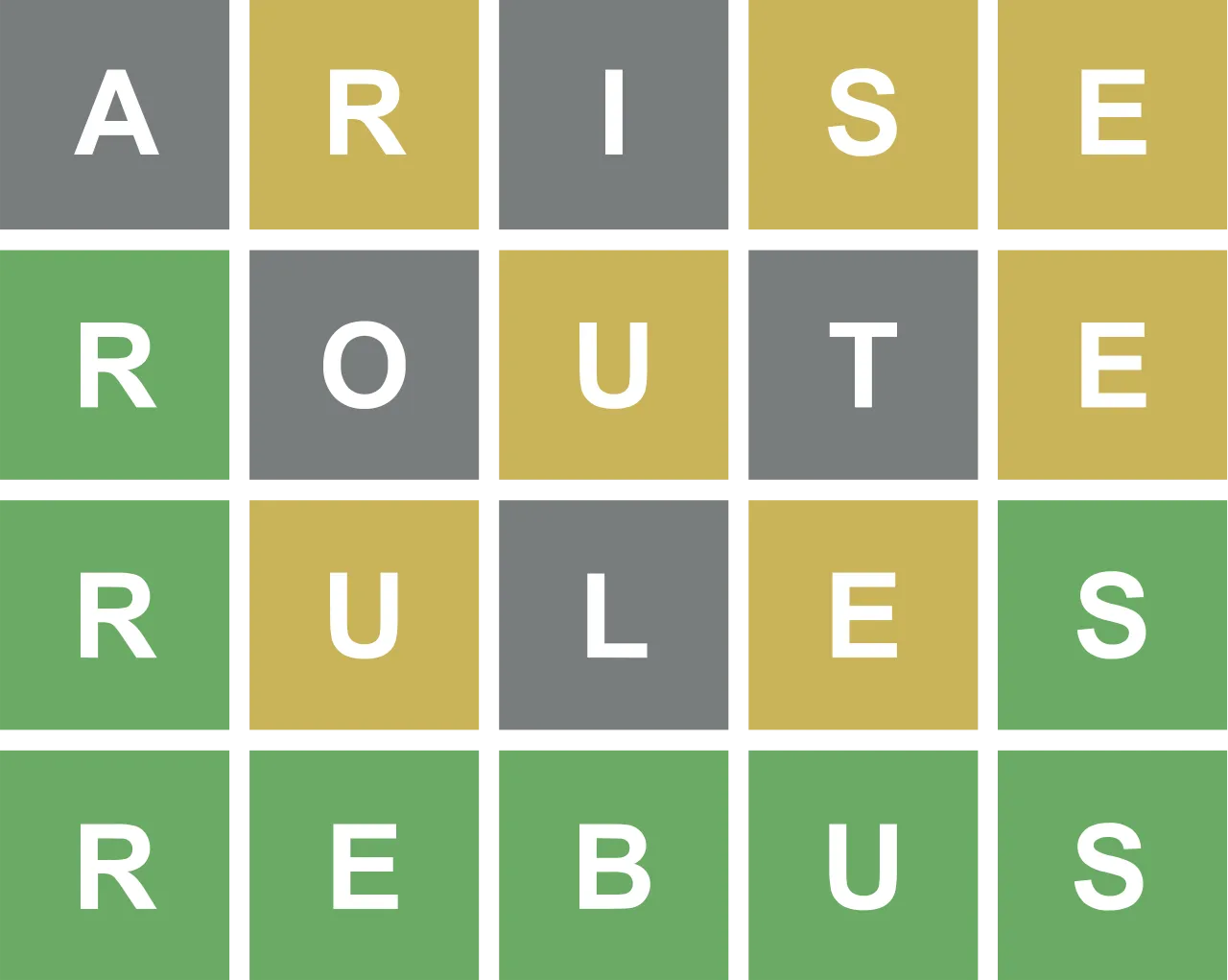 A typical wordle game