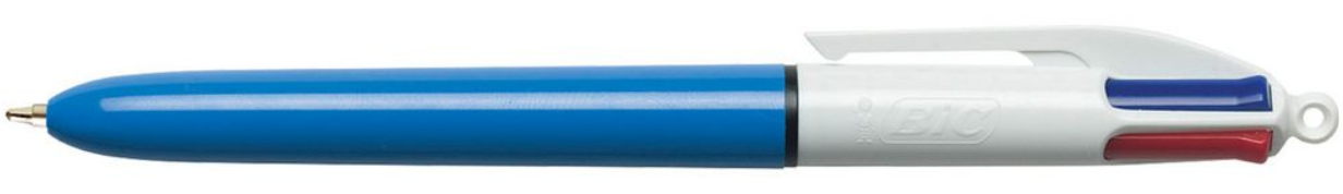 a BIC 4-colour ballpoint pen