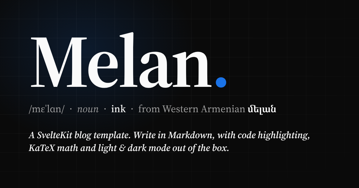 melan svelte blogging framework