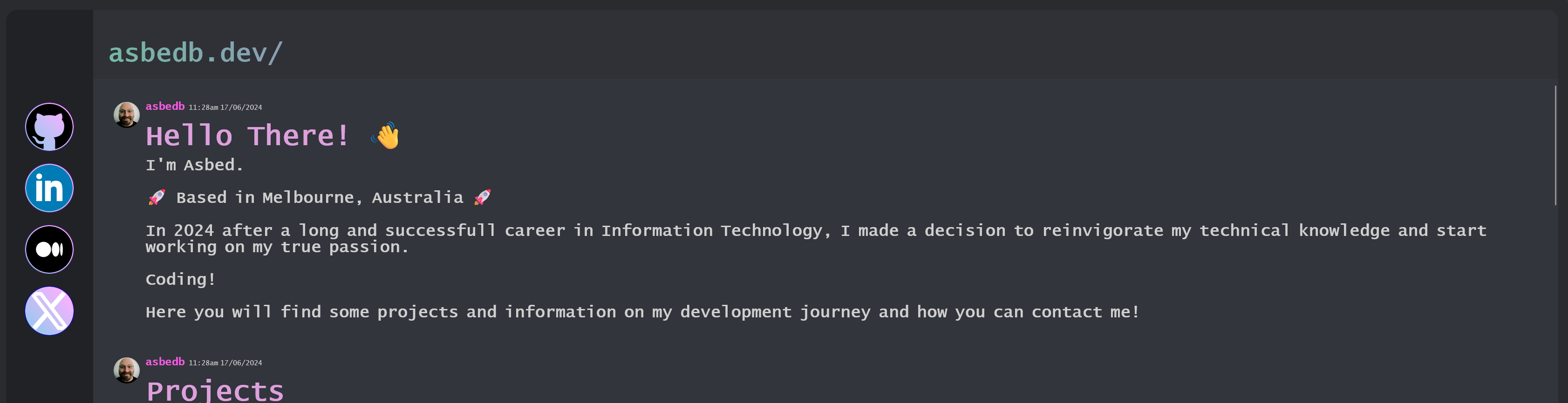 second unreleased attempt at a portfolio website