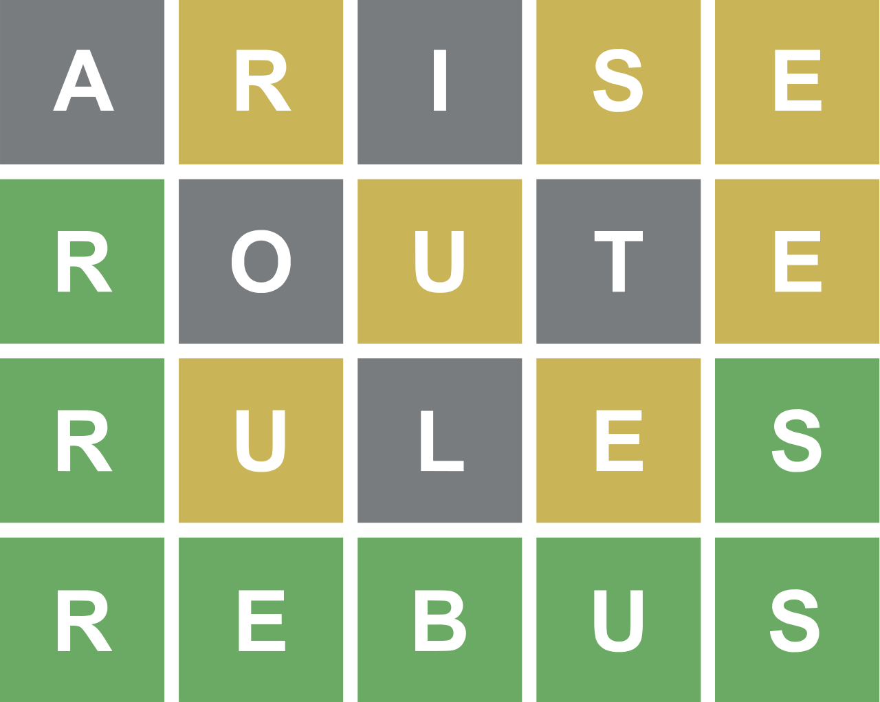 A typical wordle game